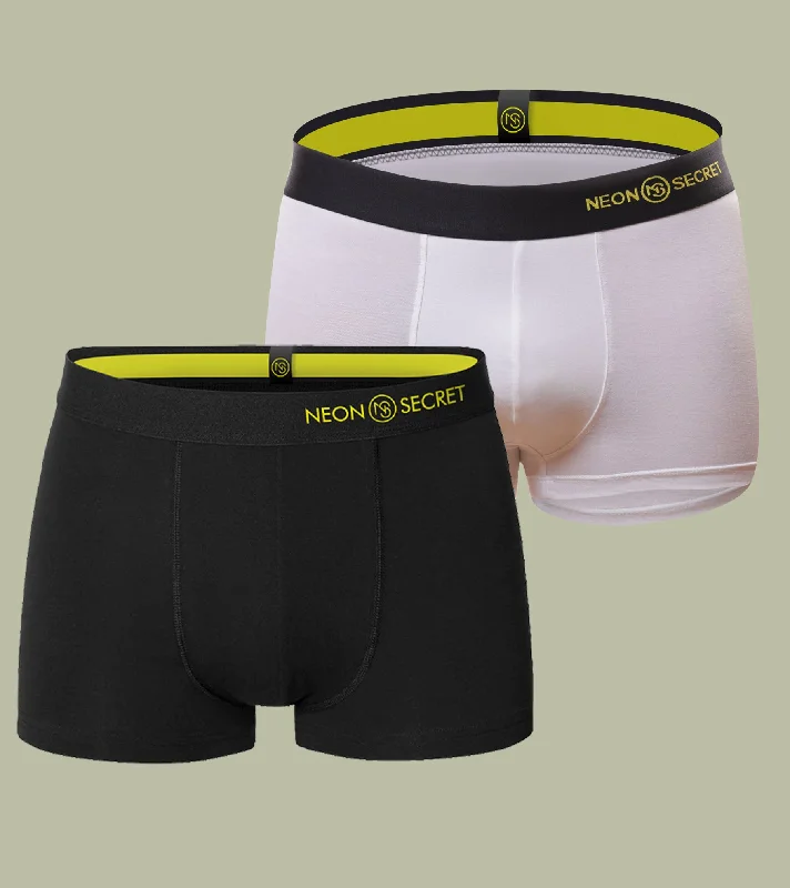 Micro Modal Antibacterial Trunks- Pack of 2 (Midnight Black and Creamy White)